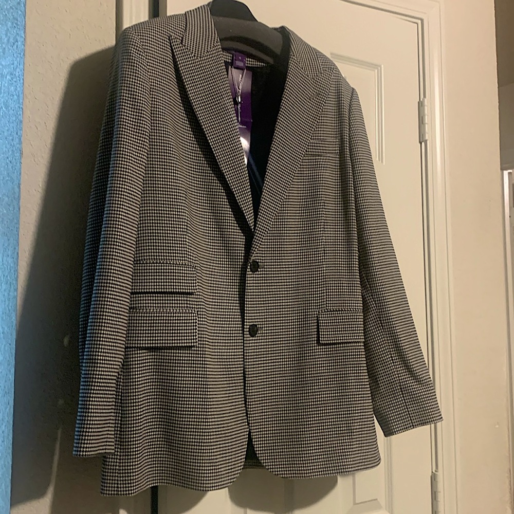 Ralph Lauren Never-Worn Tags On Houndstooth Suit Jacket Size 12